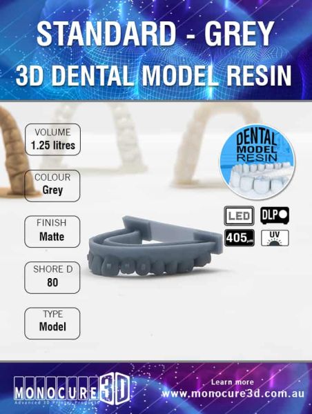 Monocure 3D - Rapid Dental Resin - 1,25 l - Grey
